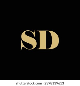 Alphabet letters logo SD, S and D monogram,