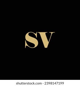 Alphabet letters logo SV, S and V monogram, vector