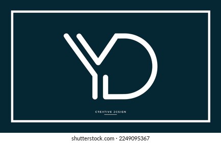 Logo de las letras de los alfabetos Monograma YD o DY
