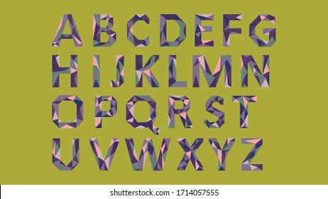 Alphabet Letters Low Poly Vector Design