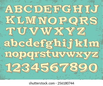 Alphabet letters: lowercase, uppercase, numbers.