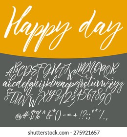 Alphabet letters: lowercase, uppercase. Vector alphabet. Hand drawn letters. Letters of the alphabet written with a paint brush