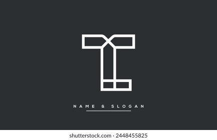 Alphabet-Buchstaben LT oder TL Anfangslogo Monogramm