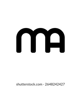 Alphabet letters MA business Logo Initial Based Monogram Icon