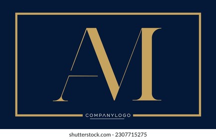 Alphabet Letters AM or MA Logo Icon Monogram