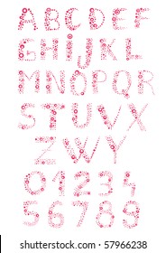 Alphabet and letters made of circles and bubbles. Easy to edit and change color.