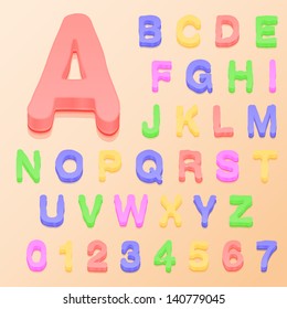 Alphabet letters made of GUMMIES. Editable VECTOR EPS 10