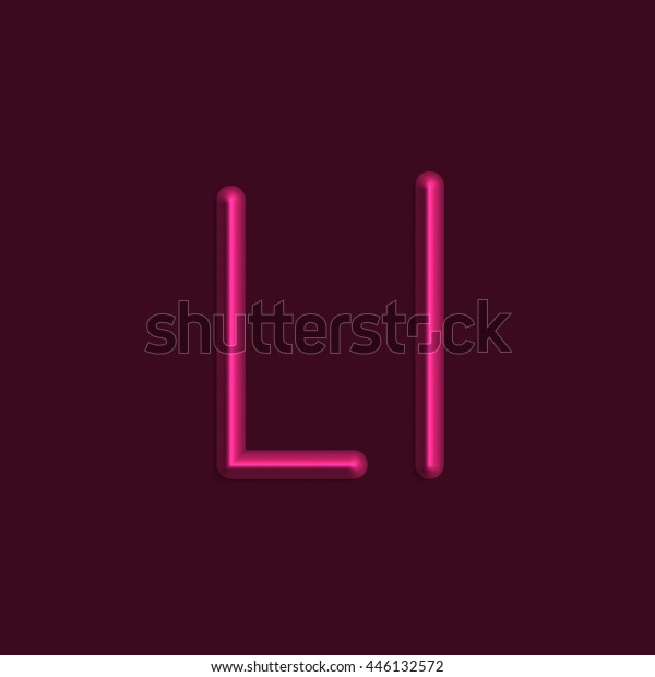 Alphabet Letters Magenta Color Lights 3d Stock Vector (Royalty Free ...