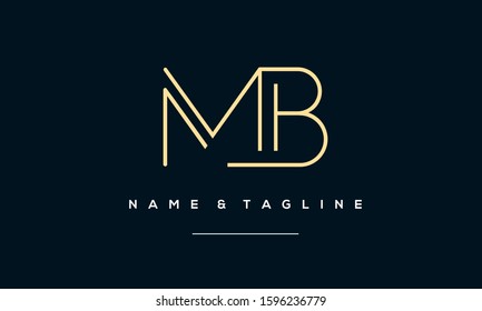 Alphabet letters MB,BM,B and M logo 