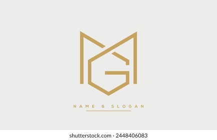 Alphabet letters MG or GM initial logo monogram