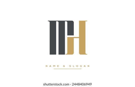 Alphabet letters MH or HM initial logo monogram