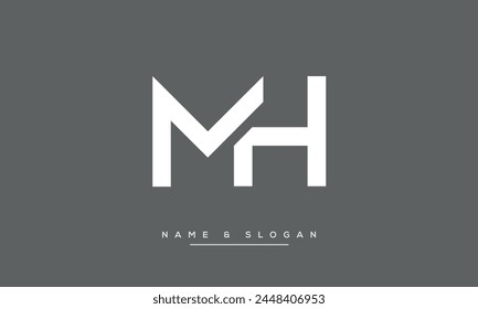 Alphabet letters MH or HM initial logo monogram