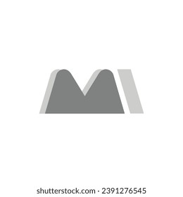 Alphabet letters MI Modern logo design minimalist, Unique modern creative minimal logo design
