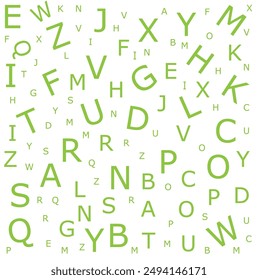 alphabet letters, mixed letters vector isolated on background,