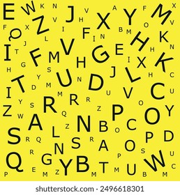 Letras del alfabeto, Vector de letras mixtas aislado en el fondo,