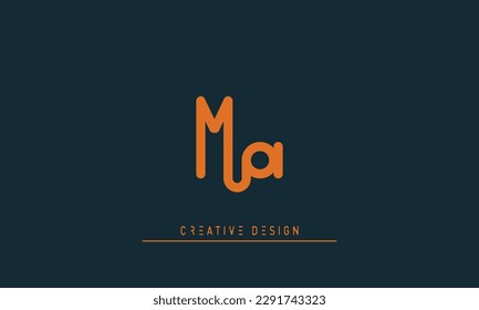 Alphabet letters Modern Creative logo MA , AM