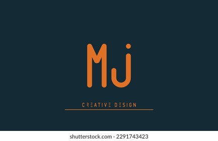 Alphabet letters Modern Creative logo MJ , JM