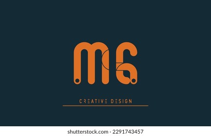 Alphabet letters Modern Creative logo MG , GM