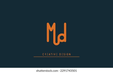 Alphabet letters Modern Creative logo MD , DM