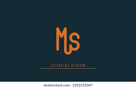 Alphabet letters Modern Creative logo MS , SM