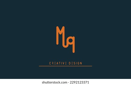 Alphabet letters Modern Creative logo MQ , QM