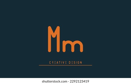 Alphabet letters Modern Creative logo MM 