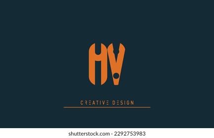 Alphabet letters Modern Creative logo MV, VM