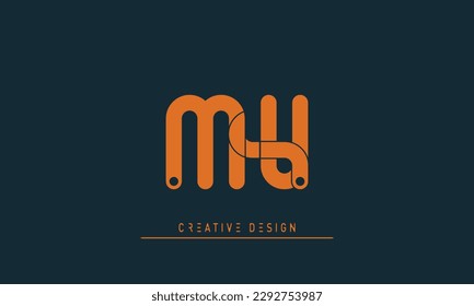 Alphabet letters Modern Creative logo MU, UM