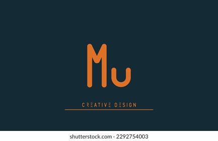 Alphabet letters Modern Creative logo MU, UM