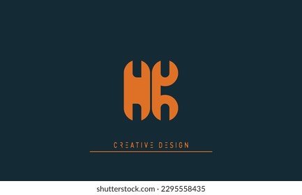 Alphabet letters Modern Creative logo NK, KN
