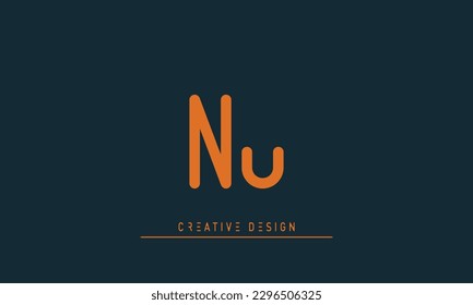 Alphabet letters Modern Creative logo NU , UN 