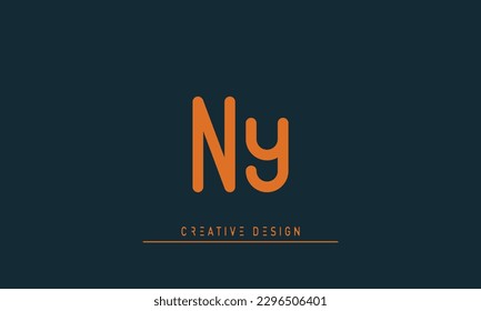 Alphabet letters Modern Creative logo NY , YN 
