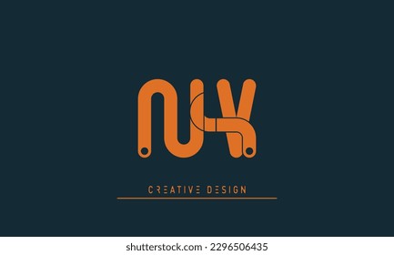 Alphabet letters Modern Creative logo NV , VN 