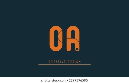 Alphabet letters Modern Creative logo OA , AO