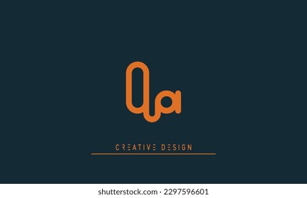 Alphabet letters Modern Creative logo OA , AO