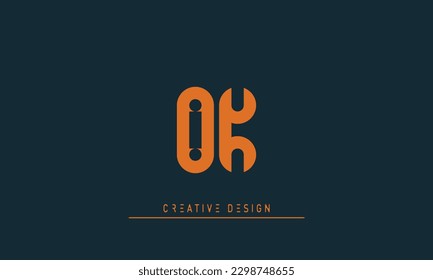 Alphabet letters Modern Creative logo OK , KO