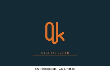 Letras alfabéticas Logotipo creativo moderno OK , KO
