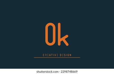 Alphabet letters Modern Creative logo OK , KO