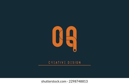 Alphabet letters Modern Creative logo OQ , QO