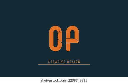 Alphabet letters Modern Creative Logo OP, PO