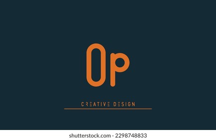 Alphabet letters Modern Creative Logo OP, PO