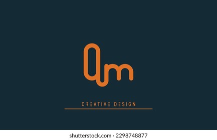 Alphabet letters Modern Creative logo OM , MO