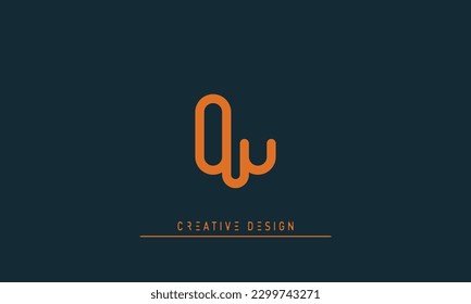 Alphabet letters Modern Creative logo OU , UO