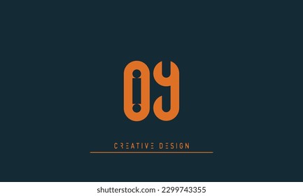 Alphabet letters Modern Creative logo OY , YO