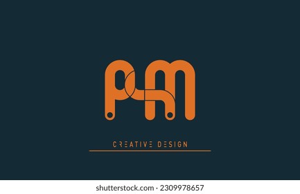 Letras alfabéticas Logo moderno creativo PM , MP