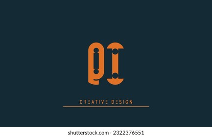 Alphabet letters Modern Creative Logo QI , IQ