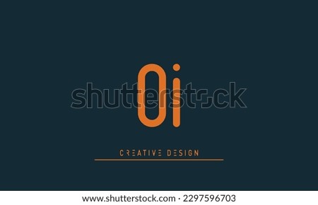 Alphabet letters Modern Creative logo OI , IO