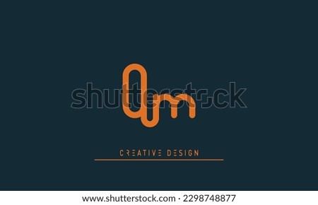 Alphabet letters Modern Creative logo OM , MO