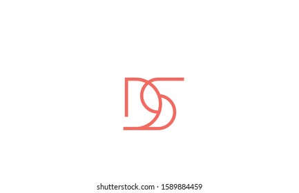 Alphabet letters monogram DS,SD,D and S 
