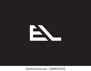 Cartas alfabéticas diseño del logotipo del monograma EL